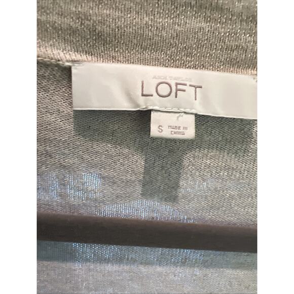 Loft Ivory Button Front V-Neck Cardigan, Size Small - Picture 2 of 4